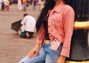pink denim jacket