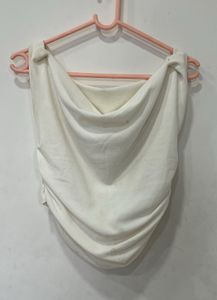 ruffle white top