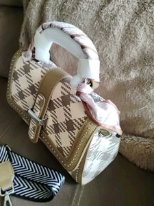 Stylish Handbag with Scarf Accent