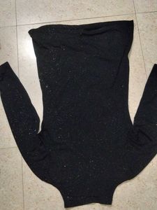 Sparkly Black Turtleneck Dress