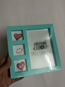 Cute Photo Frame with Hearts & Smile