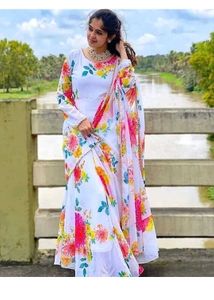 Elegant Floral Print Gown