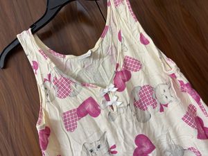 Cute Cat &amp; Heart Print Nightdress