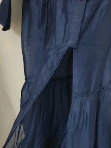 Elegant Navy Blue Kurta with Tassels