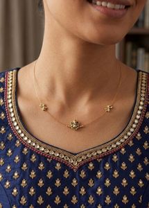 Delicate Gold Necklace with Ganesha Pendant