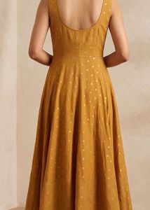 Mustard Polka Dot Midi Dress