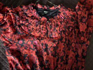 Max Chic Red Floral Midi Dress