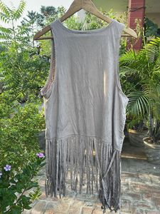 Boho Fringed Sleeveless Vest