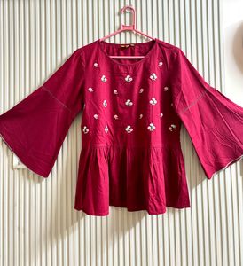 Embroidered Flared Kurta
