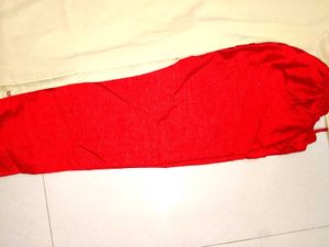 Cream Kurta with Red Pants &amp; Dupatta