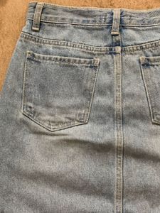 Light Wash Denim Mini Skirt