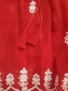 Red Embroidered Short Kurti