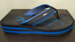 Comfortable Blue &amp; Black Flip-Flops |Cushioned EVA