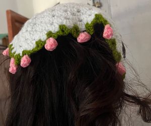 Handmade Crochet scarf with Floral Embellishments