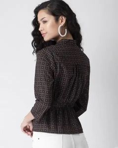 FABALLEY Bow Peplum Top