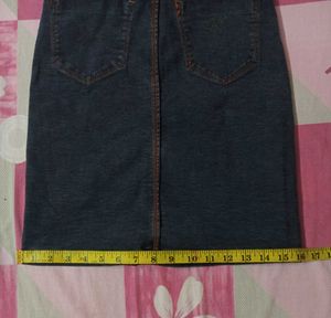 Denim Button-Front Mini Skirt