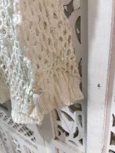 💝Cream Crochet Knit Sweater G
