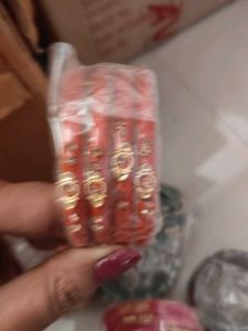 Set of 4 Green Bangles with Embellishments