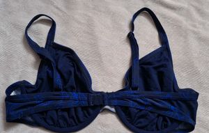 Blue Floral Print Bikini Top