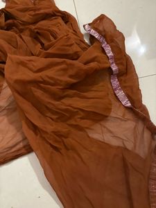 Elegant Brown dupatta with Embellished Border
