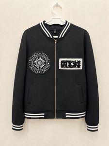 Black Bomber Jacket with Patches