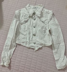 Miss Miao White cropped Blouse