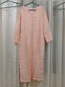 Peach V-Neck Kurta