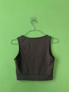 Sleek Dark Grey Crop Tank Top