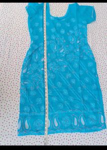 Turquoise Embroidered Kurta Set