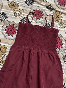 Burgundy Maroon Sleevless Jumpsuit