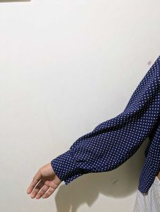 Vintage Polka Dot Button-Up Blouse