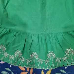 Bright Green Embroidered Summer Dress