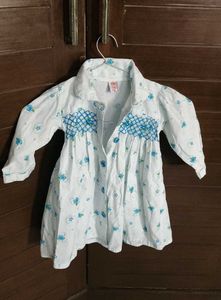 Baby Girl's Blue Floral Cotton Dress