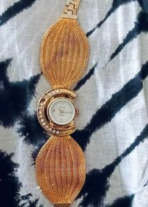 Elegant Gold Tone Moon Watch