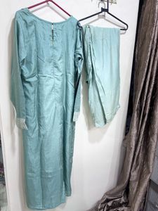 Sea green Embroidered Kurta Set