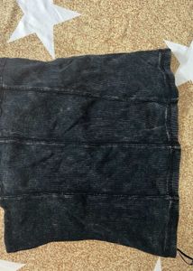 Stylish Black Ribbed Tube Top