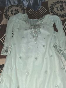 Elegant Light Blue Embroidered Kurta Set