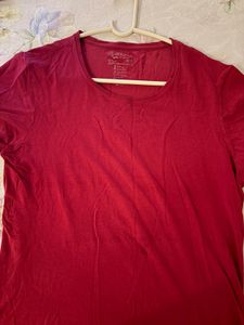 Red Basic Crew Neck T-Shirt