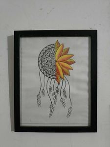 Framed mandala art - hand drawn