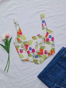 Floral Print Corset Top
