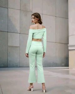 Shein Chic Off-Shoulder Crop Top &amp; Pants Set