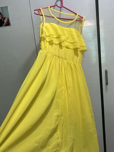 Bright Yellow Ruffled Dress