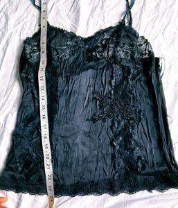 Elegant Black Lace Camisole Top