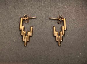 Anti tarnish Gold Tone Geometric Drop Earrings