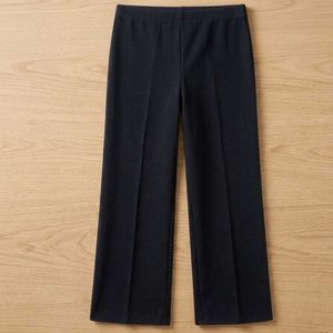Black Textured Wide Leg Pants