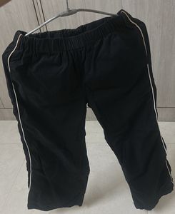 Black Wide-Leg Track Pants