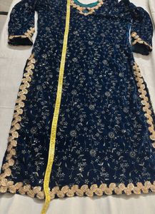 Premium Velvet Suit Set with Embroidery Sequence
