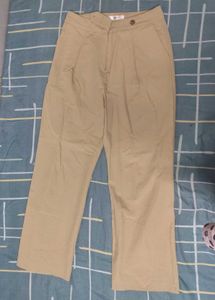 Classic Beige high waisted Wide Leg Trousers