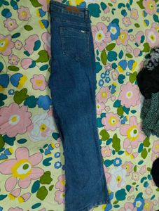 Flared Blue Denim Jeans