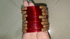 Elegant red &amp; Gold Bangles